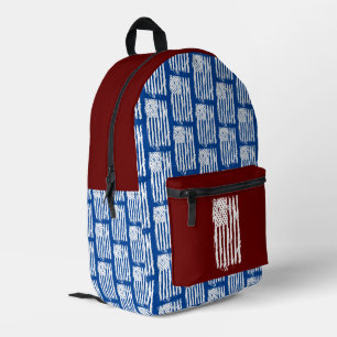 Sac À Dos Imprimé Drapeau Américain en Blanc en détresse