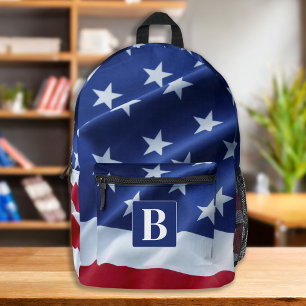 Sac À Dos Imprimé Drapeau américain Personnalisé Monogramme Patrioti
