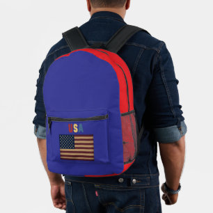 Sac À Dos Imprimé Drapeau américain rétro unisexe USA