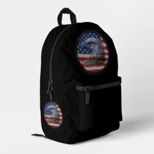 Sac À Dos Imprimé Drapeau américain vintage en détresse Aigle