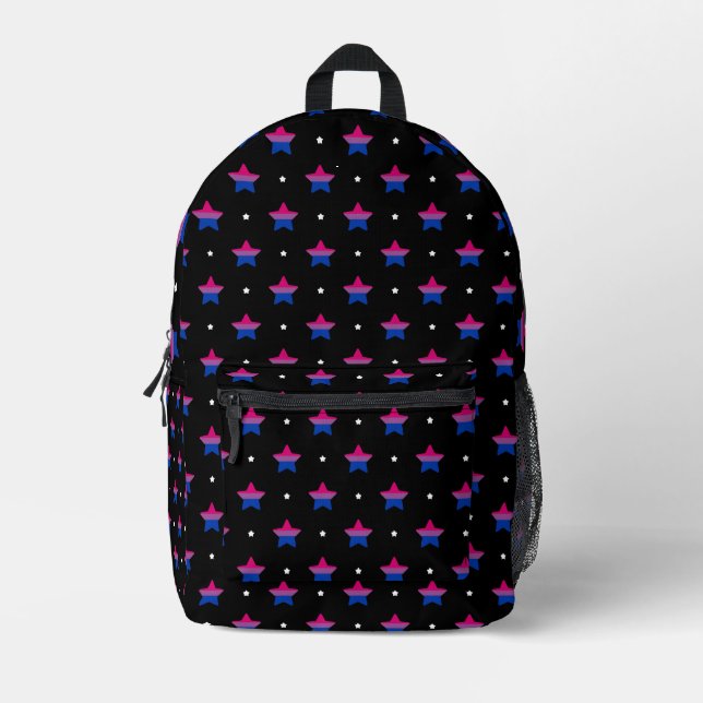 Sac À Dos Imprimé Drapeau Bisexual Pride Fleur Motif Bi Pride 2024 (Recto)