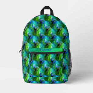 Sac À Dos Imprimé Drapeau Bleu Iris Fleur Motif Tint Personnalisé