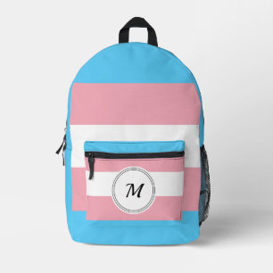 Sac À Dos Imprimé Drapeau de fierté transgenre avec une initiale per