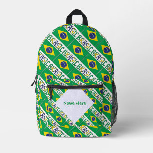 Sac À Dos Imprimé Drapeau du Brésil Patrimoine Personnalisé
