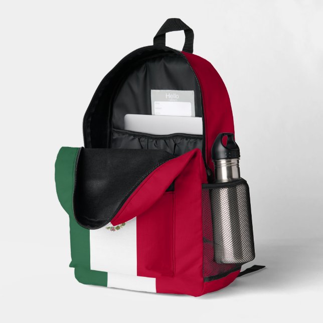Sac À Dos Imprimé Drapeau du Mexique (Coin arrière droit (ouvert))