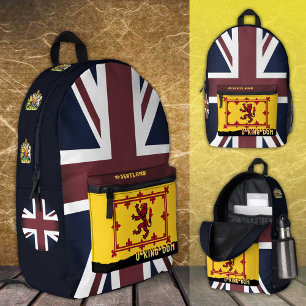 Sac À Dos Imprimé Drapeau écossais, Rampant, Union Jack britannique 