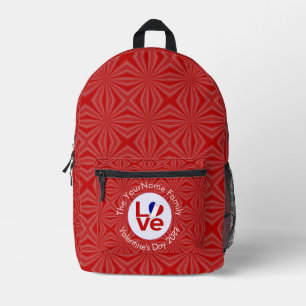 Sac À Dos Imprimé Drapeau français cœur AMOUR Texte personnalisé