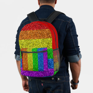 Sac À Dos Imprimé Drapeau LGBT vibrante parties scintillant arc-en-c