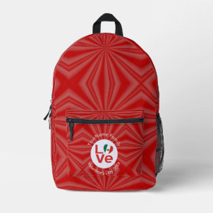Sac À Dos Imprimé Drapeau LOVE personnalisé Rouge Mexicain