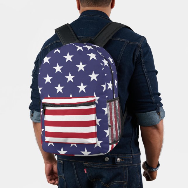 Sac À Dos Imprimé Drapeau Patriotique Rouge Blanc Bleu Étoiles Et Fr (Insitu (Modèle))