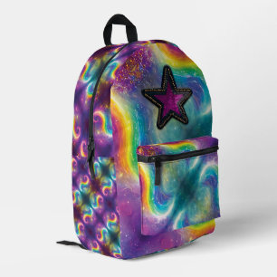 Sac À Dos Imprimé Dreamy Abstrait liquide Rainbow Cravate-Dye Sequin