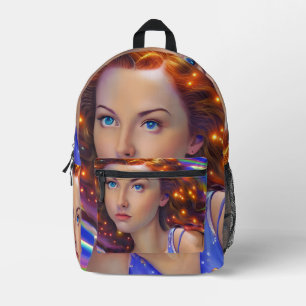 Sac À Dos Imprimé Dreamy Girl with Rainbow Lights