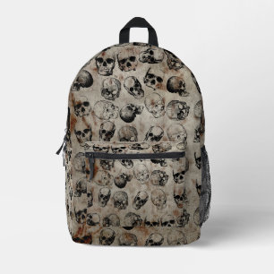 Sac À Dos Imprimé École de crânes Vintages Halloween en détresse