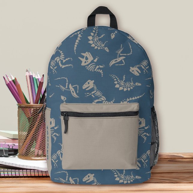Sac À Dos Imprimé École de garçons aux os de dinosaures (A fun dinosaur fossil bones backpack. Great for back to school.)