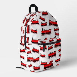 Sac À Dos Imprimé École de Motif du train à vapeur rouge