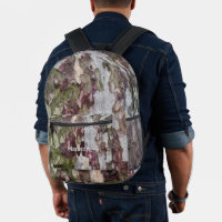 Écorce en bois de camouflage gris vert Monogramme