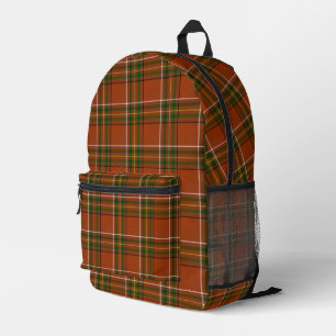 Sac À Dos Imprimé Écossais Brun Terreux 
