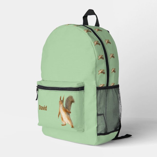 Sac À Dos Imprimé Écureuil personnalisé (Coin arrière droit)
