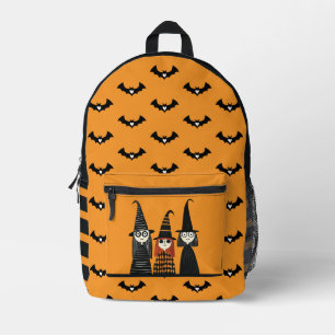 Sac À Dos Imprimé Éffrayantes sorcières mignonnes brûlées orange et 