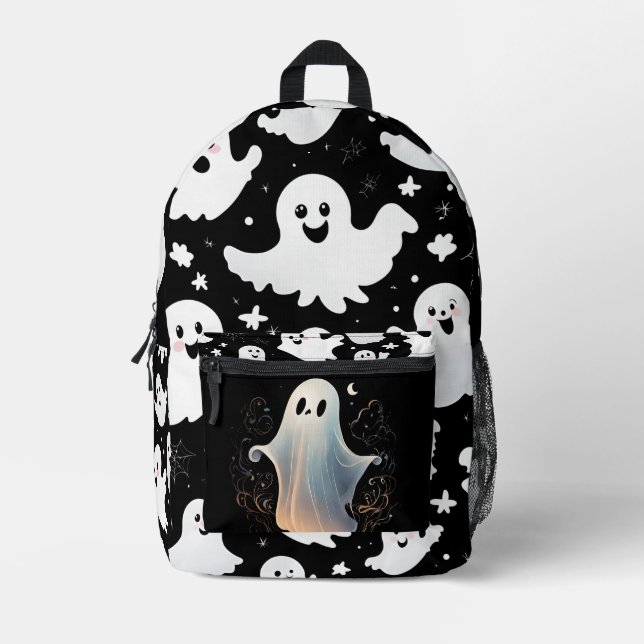 Sac À Dos Imprimé Éffrayants mignons fantômes : un Motif d'Halloween (Recto)