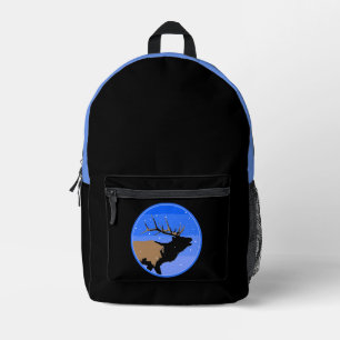 Sac À Dos Imprimé Élan Bugling en Hiver - Art Original de la Faune