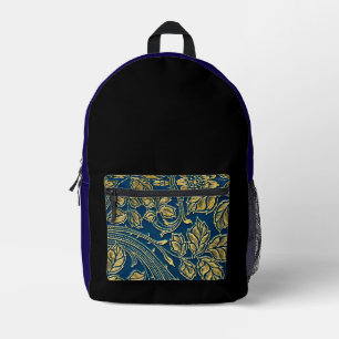 Sac À Dos Imprimé Élégance Fleur Dorée