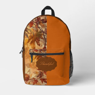 Sac À Dos Imprimé Élégant,Action de grâce, Feuilles d'automne,Rustiq