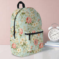 Élégant Monogramme de filles florales botaniques