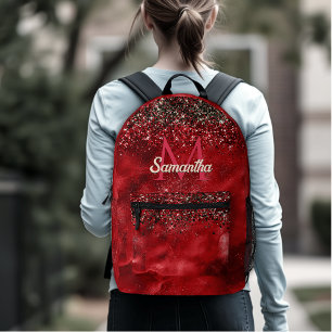Sac À Dos Imprimé Élégant monogramme de parties scintillant en or no