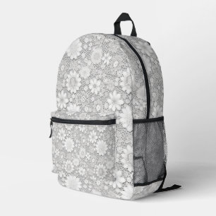 Sac À Dos Imprimé Élégant motif de dentelle fleurie blanche