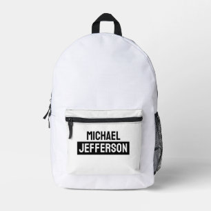 Sac À Dos Imprimé Élégant noir blanc clair personnalisé