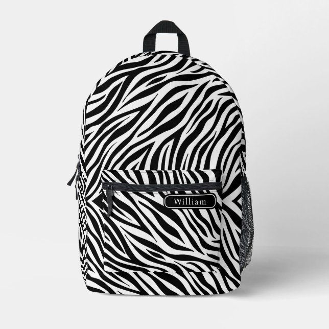 Sac À Dos Imprimé Élégant noir et blanc Zebra Stripes Imprimer Cool (Recto)