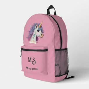 Sac À Dos Imprimé Élégant Pink Magical Unicorn de filles tendance