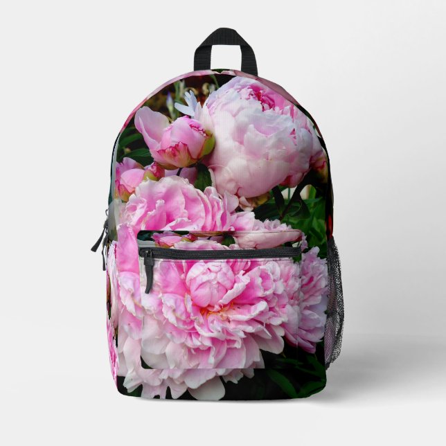 Sac À Dos Imprimé Elégant rose peony blanc floral jardin photo (Recto)