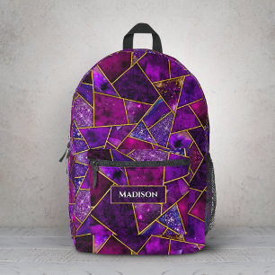 Sac À Dos Imprimé Élégant rose violet girly géométrique