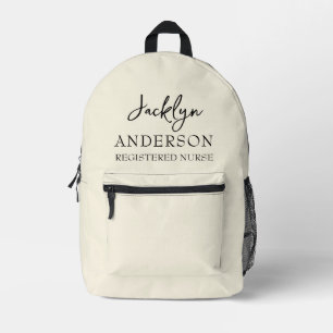Sac À Dos Imprimé Élégante Crème Infirmière personnalisée