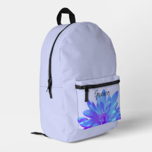 Sac À Dos Imprimé Élégante fleur florale violette bleu
