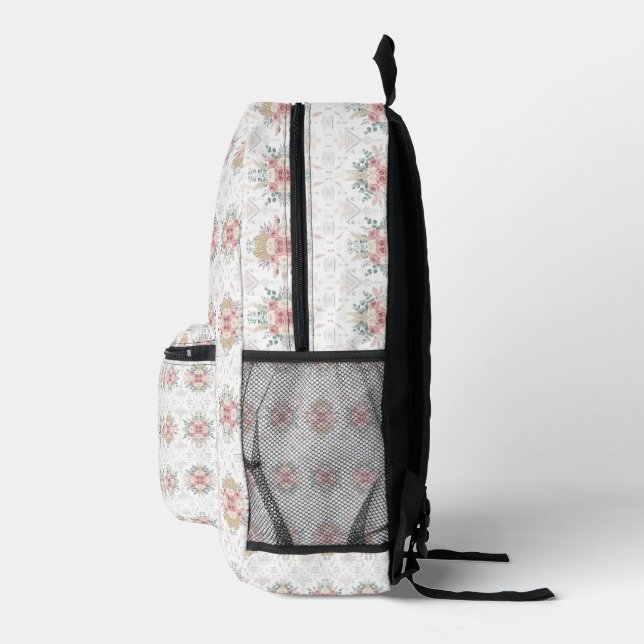 Sac À Dos Imprimé Élégante flore tribale (Droite)