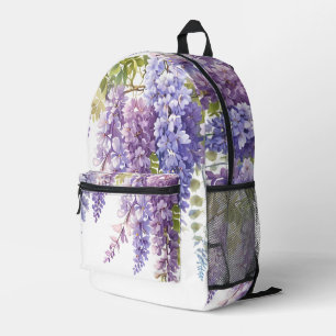 Sac À Dos Imprimé Elégante glycine d'aquarelle violette florale