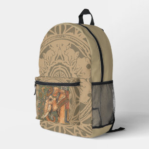 Sac À Dos Imprimé Éléphant Vintage, Eléphant Antique, Motif Art Prin