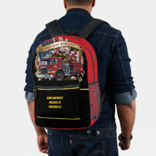 Sac À Dos Imprimé Emblème de pompiers américains de tous les jours