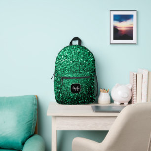 Sac À Dos Imprimé Émeraude vert faux parties scintillant scintille M