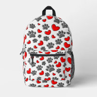 Empreintes de pattes De Chiens Et Coeurs Rouges Pe