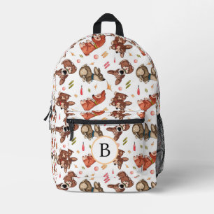 SAC À DOS IMPRIMÉ EMPREINTES DE PATTES MOTIFS CHIENS ET MOTIF BONES
