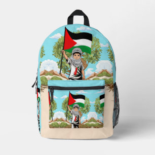 Sac À Dos Imprimé Enfant avec le drapeau de Keffiyeh Palestine