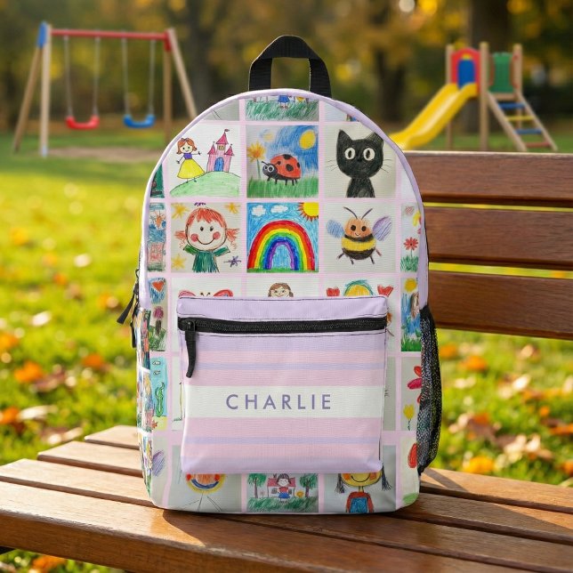 Sac À Dos Imprimé Enfants Art 25 Dessins Collage School (Get ready to make school prep exciting and meaningful with this children's art backpack!)