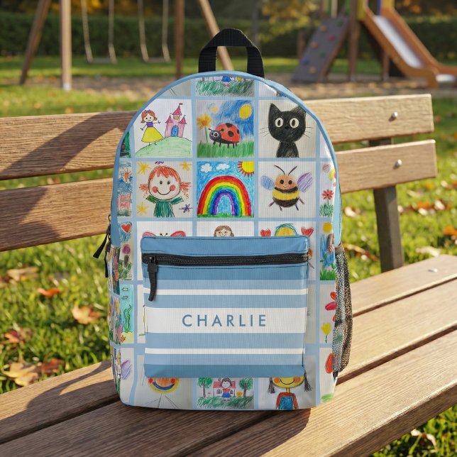 Sac À Dos Imprimé Enfants Art 25 Dessins Collage School (Get ready to make school prep exciting and meaningful with this children's art backpack!)