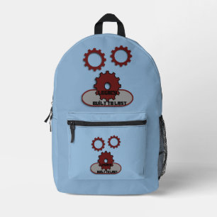 Sac À Dos Imprimé Engrenages de génie bleu "Conçus pour durer" Enfan