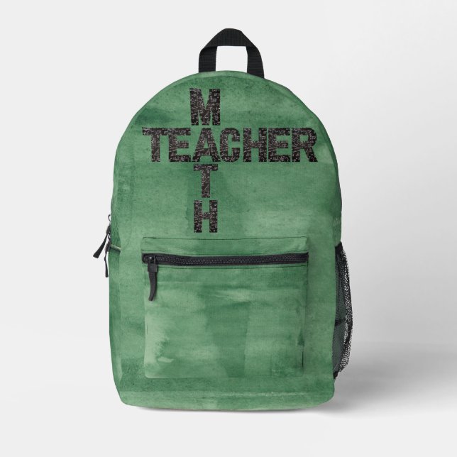 Sac À Dos Imprimé Enseignant en mathématiques Retour à l'école Chalk (Recto)
