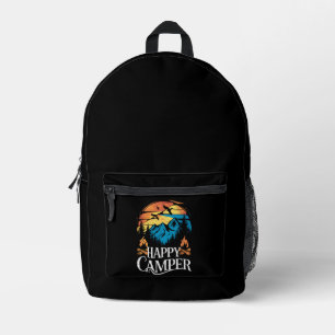 Sac À Dos Imprimé Équipage de camping rétro vintage campeur heureux